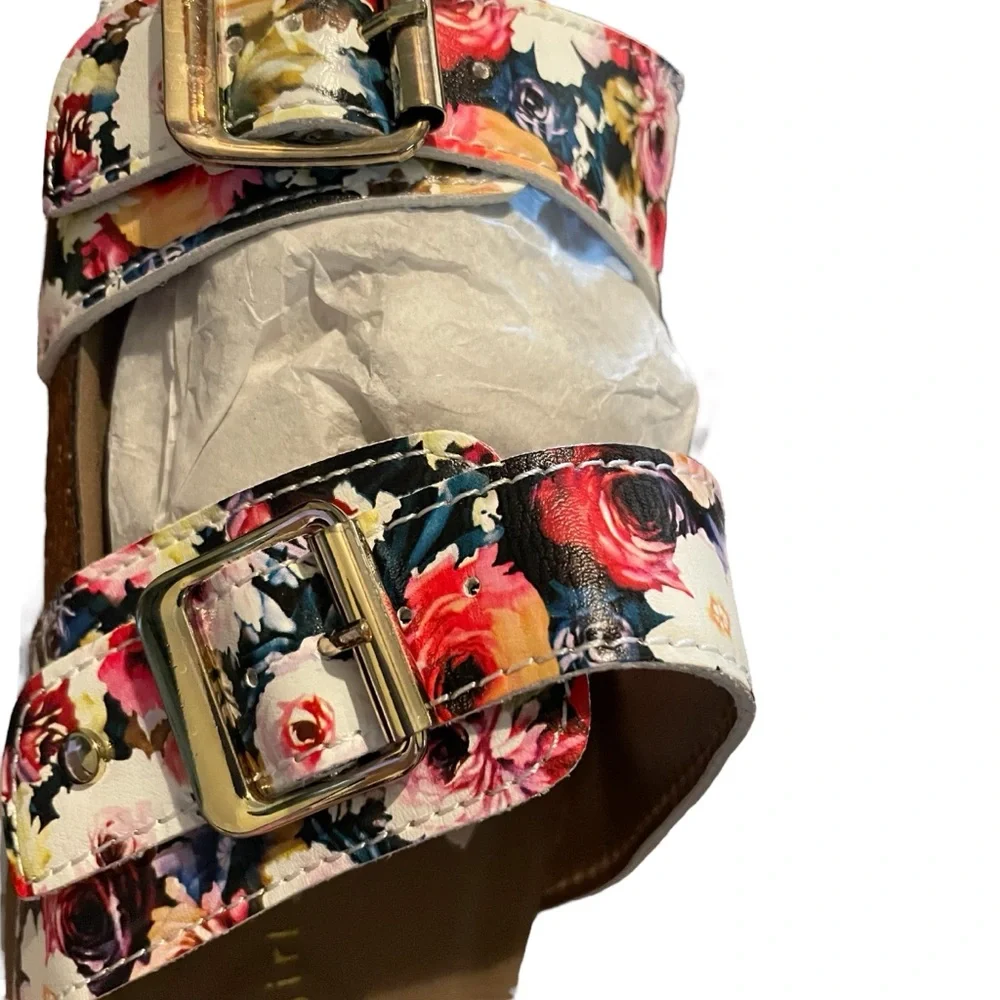 NIB Madden Girl Brando floral slide cork sandals 9 (mislabeled box) hippie boho - Picture 4 of 6